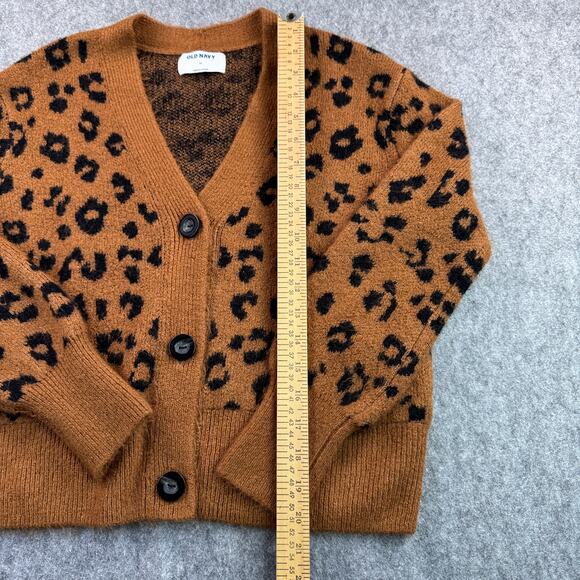 Old Navy Women's Oversized XS Leopard Carmel/Black Cardigan - Picture 5 of 8